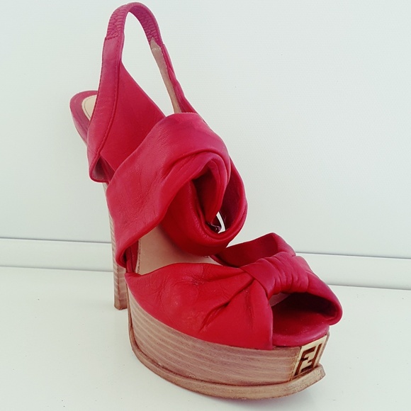 fendi red sandals